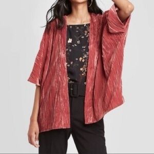 A new day dusty pink velvet one size short sleeve kimono new